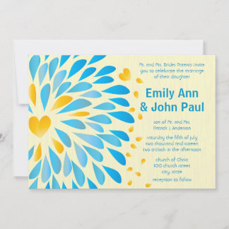 Modern Floral Chrysanthemum Wedding Invitations