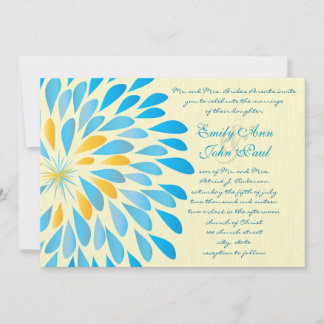 Modern Floral Chrysanthemum Wedding Invitations