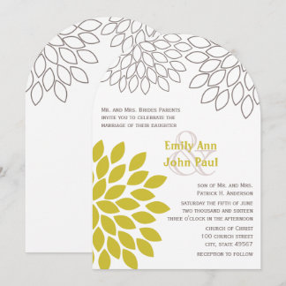 Modern Floral Chrysanthemum Wedding Invitations