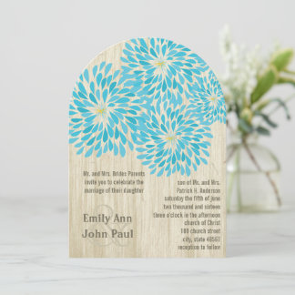 Modern Floral Chrysanthemum Wedding Invitations