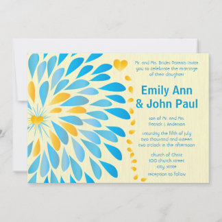 Modern Floral Chrysanthemum Wedding Invitations