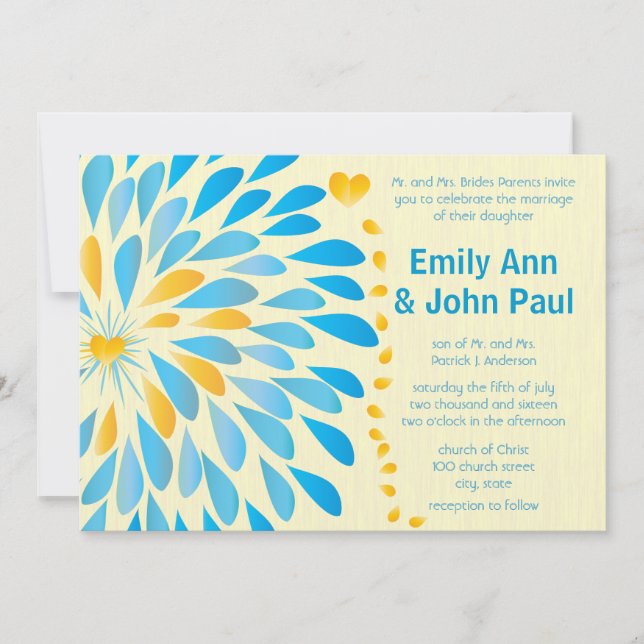 Modern Floral Chrysanthemum Wedding Invitations (Front)
