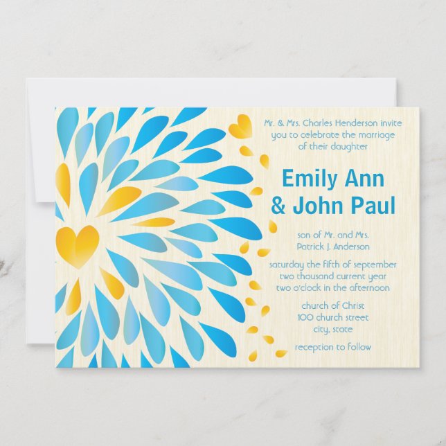 Modern Floral Chrysanthemum Wedding Invitations (Front)