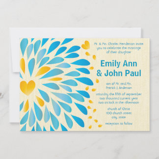 Modern Floral Chrysanthemum Wedding Invitations