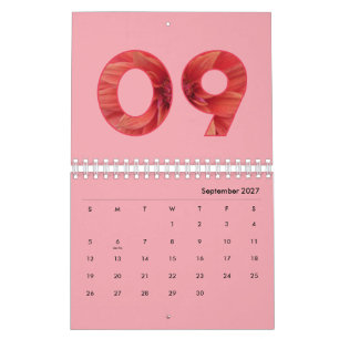Modern Floral Colorful Bold Typography Calendar