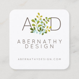 Modern Floral Contemporary Natural Design Card