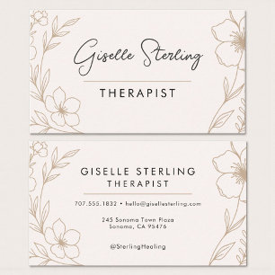 Modern Floral Counseling Professional Business Card