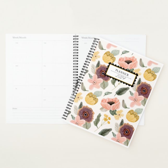 Modern floral cover Weekly and Monthly Planner (Display)