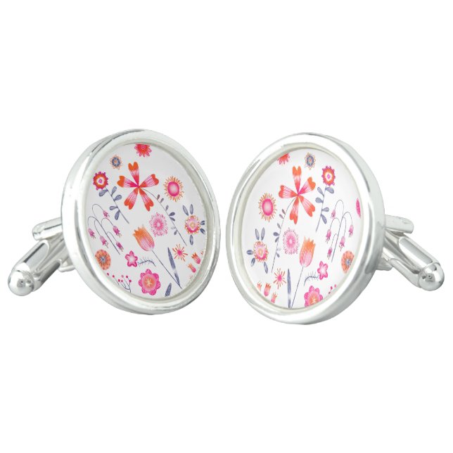 Modern Floral Cufflinks (Angled)