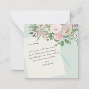 Modern floral custom message personal love note