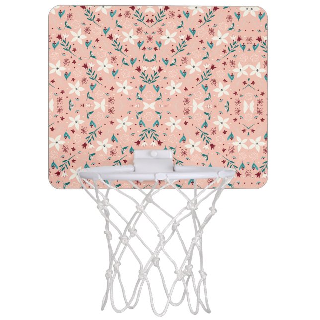  Modern Floral  Cute  Mini Basketball Hoop (Front)