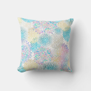 modern floral dahlia throw pillow