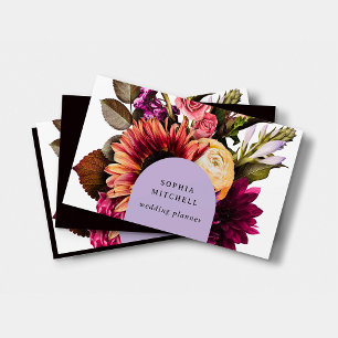 Modern Floral   Dark Colorful and Elegant Business Card