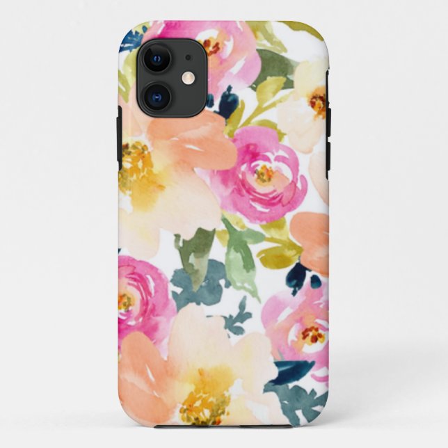 Modern Floral Design Case-Mate iPhone Case (Back)