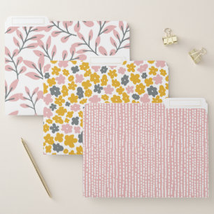 Modern Floral Design File Folder Set