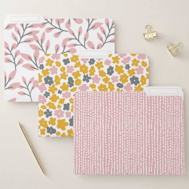Modern Floral Design File Folder Set (Set)