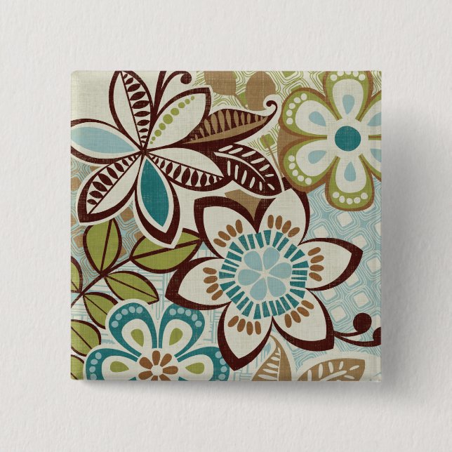 Modern Floral Designs Button (Front)