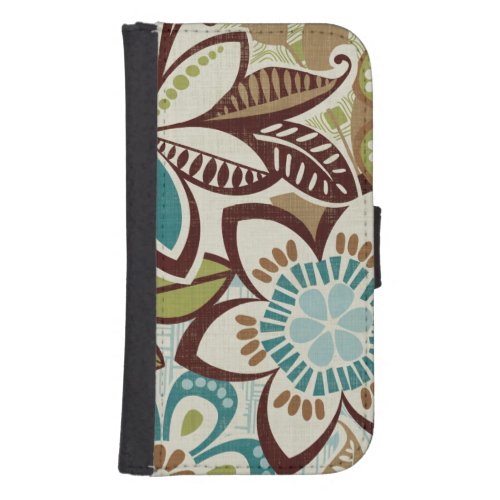 Modern Floral Designs Wallet Phone Case For Samsung Galaxy S4