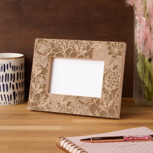 Modern Floral Doodles line art Engraved Frames