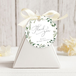 Modern Floral Dusty Green Eucalyptus Wedding Favor Tags