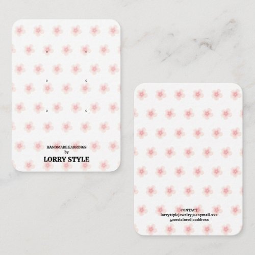 Modern Floral Earring Display  Business Card