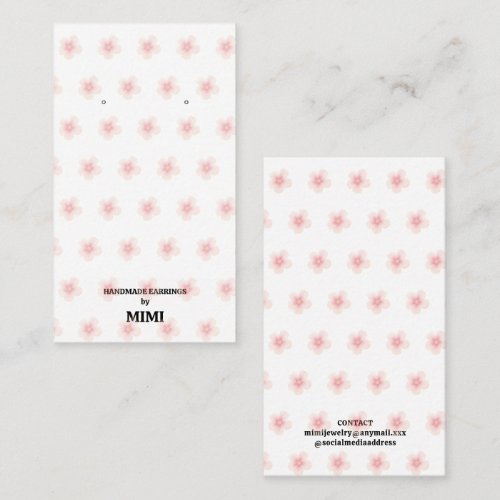 Modern Floral Earring Display  Business Card