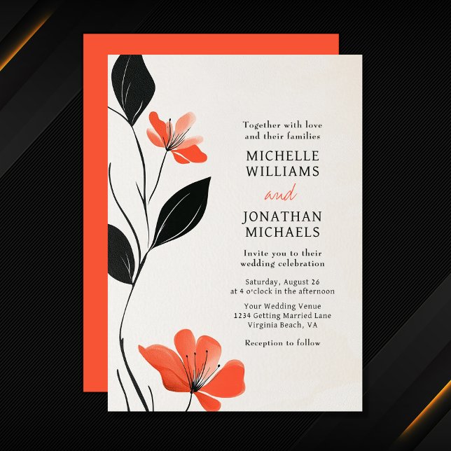 Modern Floral Elegance with Bold Blooms Wedding Invitation (Modern Floral Elegance with Bold Blooms Wedding Invitation)