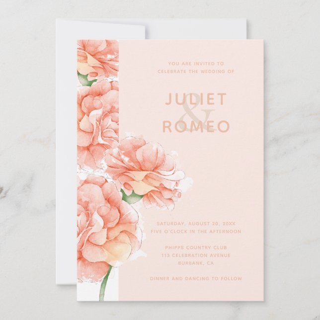 Modern Floral Elegant Wedding Invitation (Front)