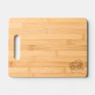 Modern Floral Engagement Gift Custom Couple Names Engraved Cutting Board