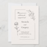 Modern Floral Engagement Party Wedding Invitation