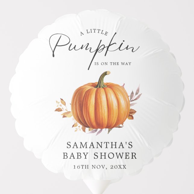 Modern Floral Fall Baby Shower  Balloon (Front)