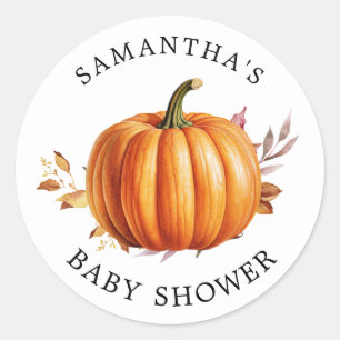 Modern Floral Fall Baby Shower Books for Baby Classic Round Sticker