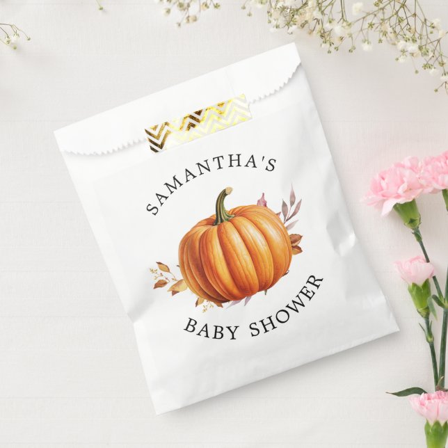 Modern Floral Fall Baby Shower  Favor Bag (Sealed)