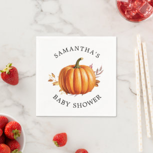 Modern Floral Fall Baby Shower  Napkins