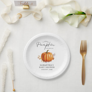 Modern Floral Fall Baby Shower Paper Plates