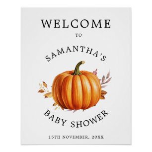 Modern Floral Fall Baby Shower Poster