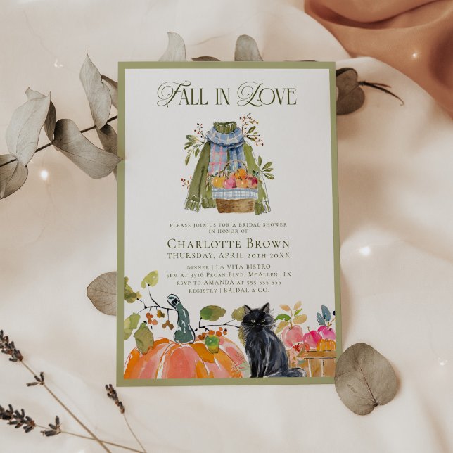 Modern Floral Fall In Love Bridal Shower Invitation (Creator Uploaded)