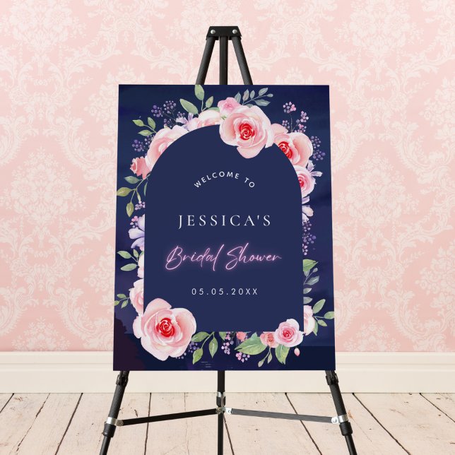 Modern Floral Fantasy Bridal Shower Welcome Sign (Creator Uploaded)