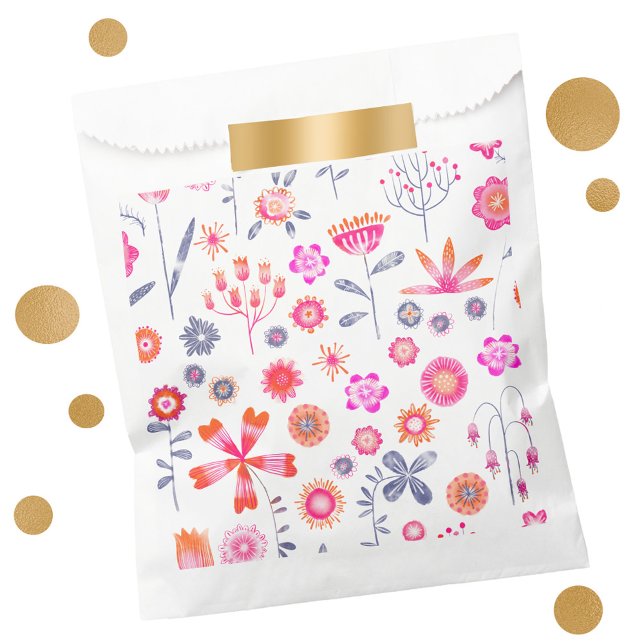 Modern Floral Favor Bag (Modern floral favor bags)