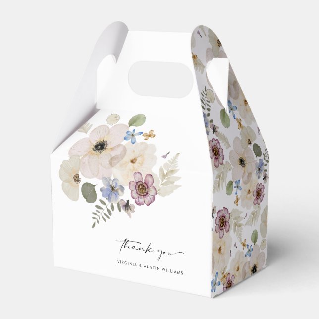 Modern Floral Favor Boxes (Front Side)