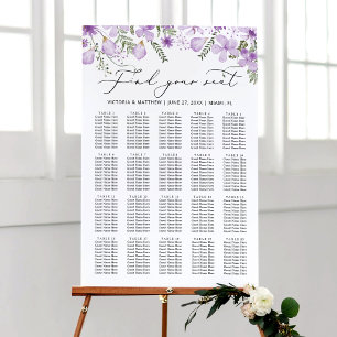 Modern Floral Find Your Seat Wedding  Foam Board