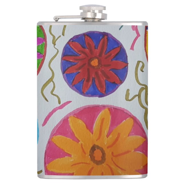 Modern Floral  Flask (Front)