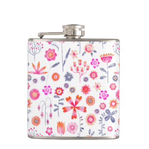 Modern Floral Flask