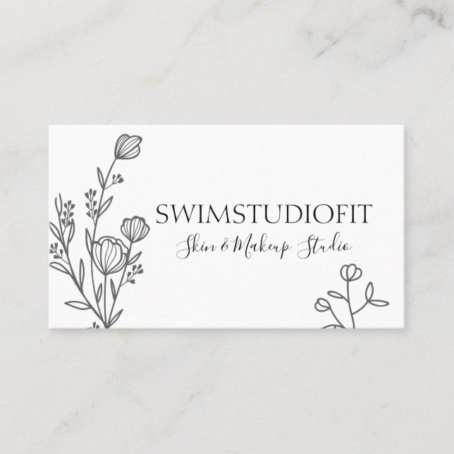 Modern Floral Frame Business Card (Front)