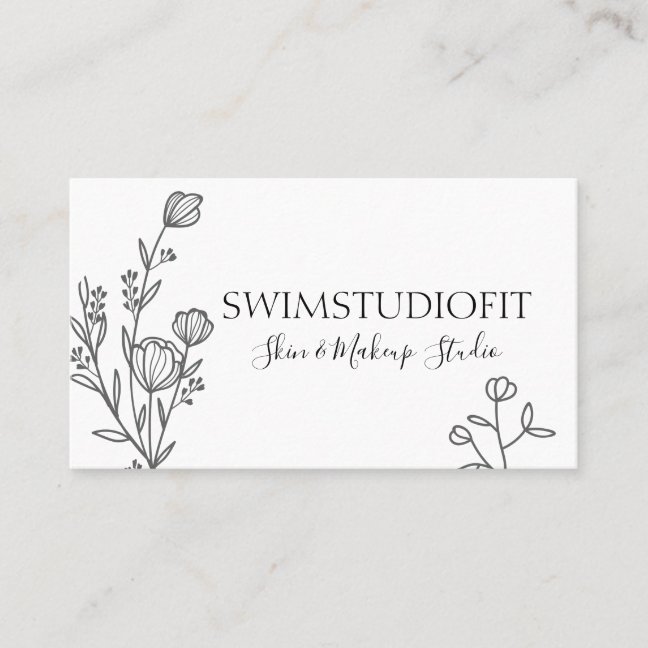 Modern Floral Frame Business Card