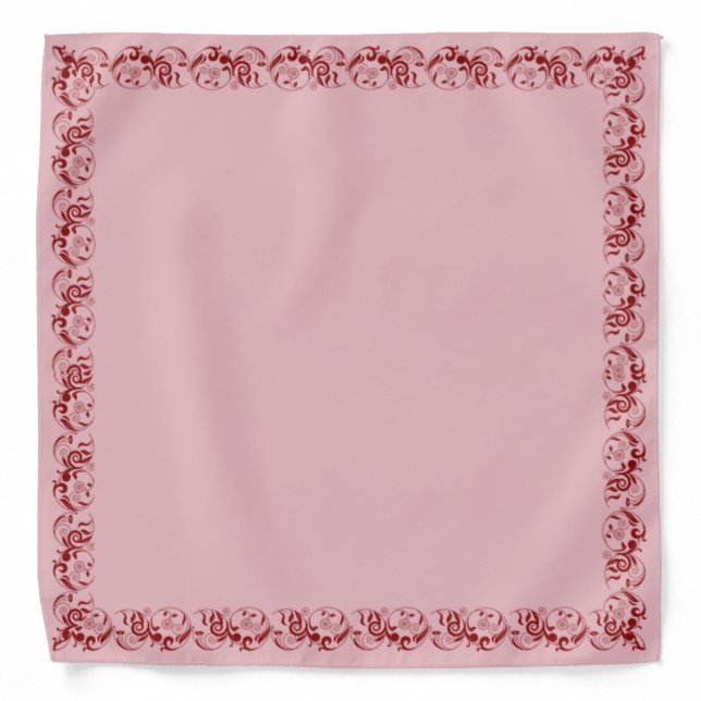 Modern floral frame on rose gold bandana (Front)