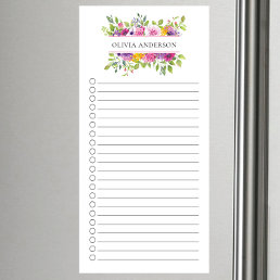 Modern Floral Frame Personalized Magnetic Notepad