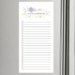 Modern Floral Frame Personalized Magnetic Notepad<br><div class="desc">Lined and checkmark box magnetic notepad design featuring a simply modern floral frame personalized with your name.</div>