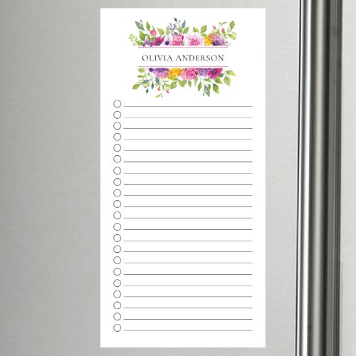 Modern Floral Frame Personalized Magnetic Notepad