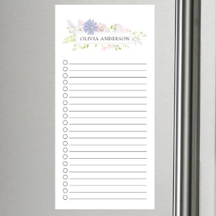 Modern Floral Frame Personalized Magnetic Notepad